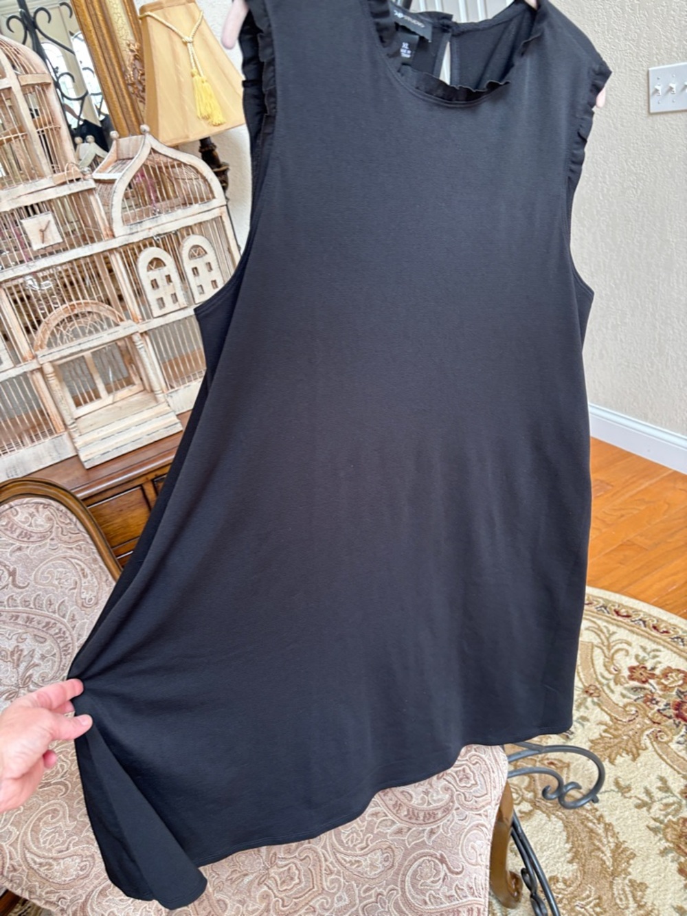 AB Studio Black Sleeveless Ruffle Neck Dress🖤Extra Large XL - Picture 5 of 10